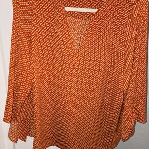 MICHAEL Michael Kors Orange Chain Print Blouse